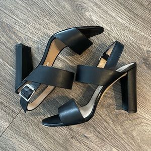 Manolo Blahnik Black Women's Block Heel Sandals